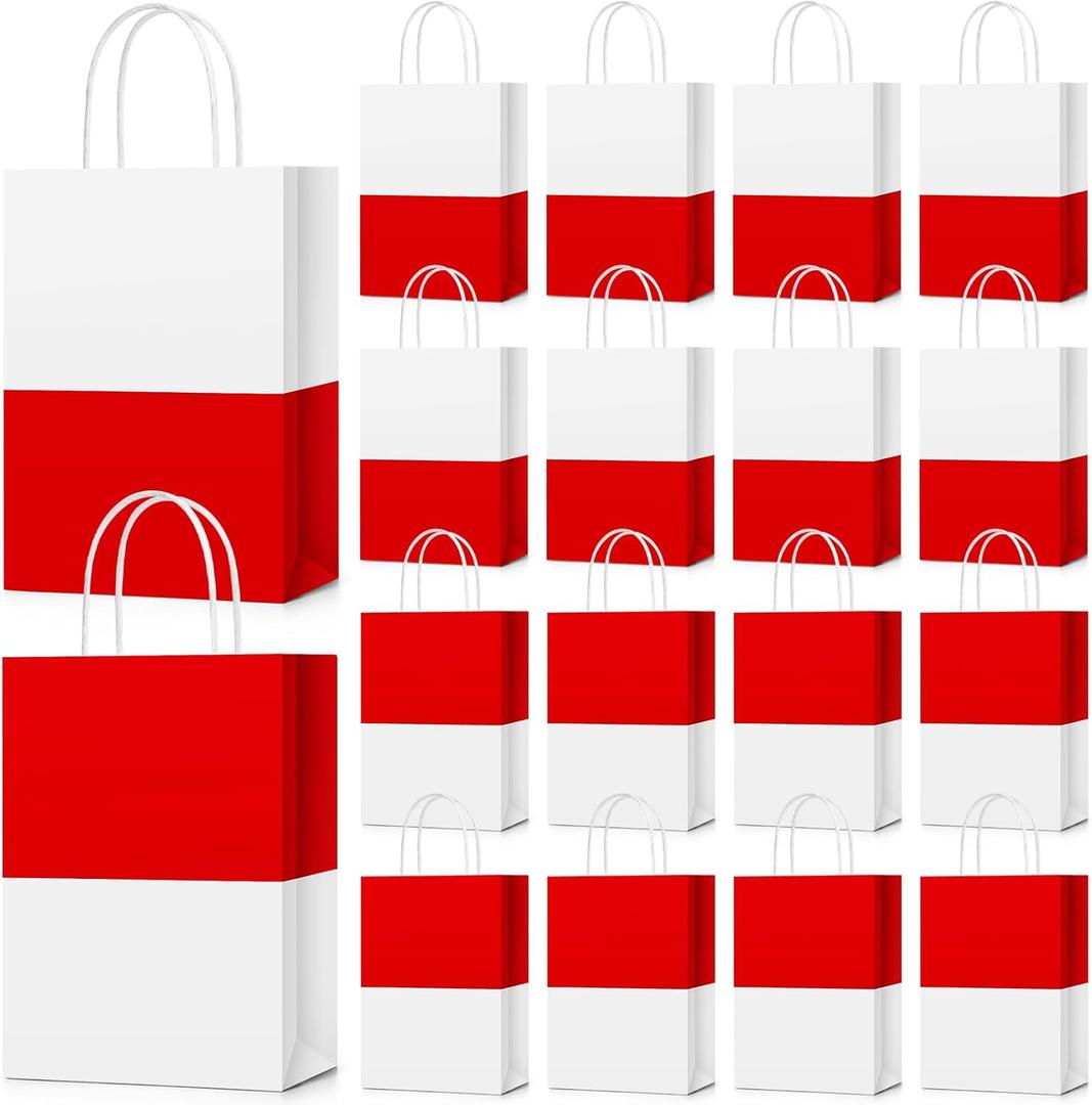 Locmeo 24 Pcs Cartoon Animation Party Gift Bags Kraft Birthday Favors Candy Bags with Handle Birthday Party Decoration for Kids Cartoon Animation Supplies