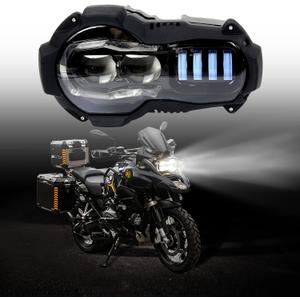 1pc LED Headlight Assembly Compatible with BMW R1200GS and GS1200 Adventure Oil Cooler Models 2004-2012,Front High&Low Beam DRL Head Lamp