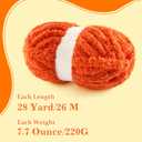 8 Pack Chunky Yarn for Crocheting, Blanket Thick Chenille for Hand Knitting, Soft Chunky for Crochet - 28 Yds 7.7 Oz Each Skein (Black)