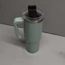 Travel Coffee Tumbler Car Mug, Large Insulated Cup Stainless Steel Vacuum Ice Cup With Straw For Home Office Mint Green