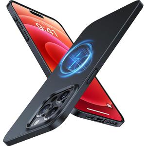 TORRAS Magnetic SlimFit for iPhone 15 Pro Max Case, UltraThin 15 ProMax Phone Case Compatible with MagSafe, Lightweight AntiScratch Matte Hard iPhone 15 ProMax Case 6.7 inch OriginFit, Black