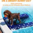 Inflatable Dock Platform, Medium Dog Boat Ramp Floating Non-Slip Oxford and PVC with Small Water Ramp for Dogs Pool, Dock, Lake with Traction Rope, Manual Air Pump (3.5ft x 2.2ft x 4in) M03