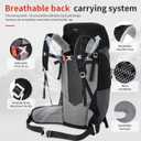 50L Hiking Backpack with Internal Frame & Rain Cover, Lightweight Backpacking Pack with Adjustable Chest Strap, Breathable Daypack for Hiking, Camping, Trekking, Travel, Men & Women(Black, 50L)