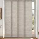 Lazblinds Adjustable Vertical Blinds - Woven Texture Paper Panel Blinds for Patio Doors & Room Dividers, Extendable Track (45 3/4" - 82 5/8" W), Trimmable to 96" H, SleekLoom Dove Grey