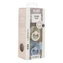 BiBS Liberty Pacifier 2-Pack, BPA Free Pacfiers with Natural Latex Round Nipple, Made in Scandinavia, Size 2 (6-18 Months), Eloise Blush