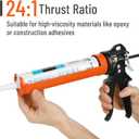 Bates- Caulking Gun, 24:1 High Thrust Ratio, Orange, Caulking Tool Gun, Heavy Duty Caulk Gun No Drip Caulk Gun, Hand Caulking Guns, Silicone Gun, Caulking Gun Tool