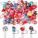 50 Pcs Nurses Straw Cover Caps Compatible with Stanley Cup, Silicone Cute Straw Toppers for Cups 30&40 Oz Tumbler Accessories 10mm