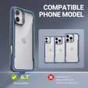 3 x RAPTIC Shield for iPhone 16 Plus, 2024 Capture Button Shockproof Protective Clear Case, Military Grade 13ft Drop Tested, Durable Aluminum Frame, Anti-Yellowing, 6.7 inch, Iridescent