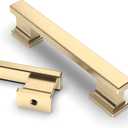 Asidrama 6 Pack 3.75 Inch(96mm) Brushed Brass Kitchen Cabinet Handles, Cabinet Pulls Kitchen Cabinet Hardware for Cupboard Drawer Pulls