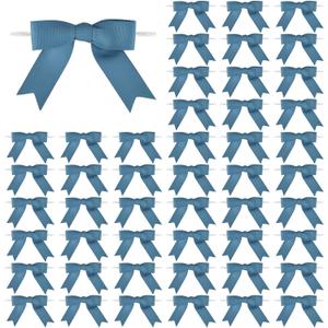 50 Pcs 3 Inches Grosgrain Ribbon Twist Tie Bows Dusty Blue Pretied Premade Craft Bows for Treat Bags Gift Wrapping Basket Wedding Baby Shower Brithday Christmas Party (Dusty Blue) 50 Pcs 3 Inches Grosgrain Ribbon Twist Tie Bows Dusty Blue Pretied Premade Craft Bows for Treat Bags Gift Wrapping Basket Wedding Baby Shower Brithday Christmas Party (Dusty Blue)