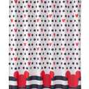 Cute Mouse Head Shower Curtain - Red and Grey Deco Dot Cartoon Shower Curtain Set - Fabric Waterproof Polyester Bathtub Decor 12 Plastic Hook,72x72in