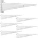 Menkxi 6 Pcs Locking Shelf Bracket Track Locking Wire Shelf Brackets for Adjustable Closet Systems Closet Organization Heavy Duty (12 Inch)