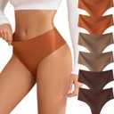 Thongs for Womens High Waisted Seamless for Women Underwear Sexy Breathable Panties 6 Pack