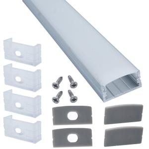 Litever 6-Pack LED Strip Aluminum Channels Super Wide, for Mounting 18mm Width 2835 5050 LED Strip,1 Meter / 3.3 FT Aluminum Channels with Diffused Cover, End Caps, Mounting Clips-LL-007-W-[6 Pack]