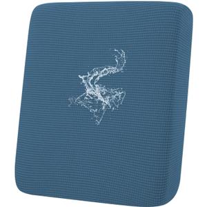 hyha Waterproof Couch Cushion Covers for Pets, Non Slip Sofa Seat Cover for Dogs Washable, Soft Thick Stretch Jacquard Fabric, Sofa Slipcovers with Elastic Bottom (1 Piece for Backrest L, Blue)