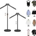 2 Pack Shirt Display Stand, 18-34 Inch Height Adjustable Mannequin Torso for Vendors Shop, More Stable Dress Form Mannequin Stand Clothes Rack, T Shirt Display Holder Jacket Coat Hanger, Black