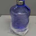 New Wave Enviro Iconic 1 Gallon Round BPA Free Water Bottle with Stainless Steel Cap and Integrated Handle, Ideal for Gym and Outdoor Life, Blue