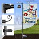 Upgraded 63 Inch Garden Flag Pole Holder,Heavy Duty 5/8 inch Stainless Steel Flagpole Stand,Weatherproof Ground Flag Stand for Outdoor Yard Lawn Patio House Decor,Suitable for 28x40 Flag