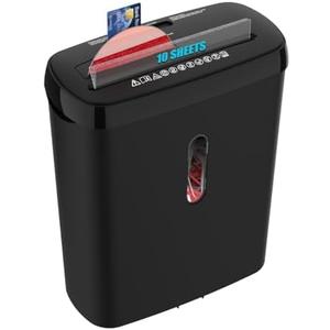 Home Office Paper ShredderWoolsche 10-Sheet Strip Cut with 3.17-Gallon BasketP-2 Security LevelCD & Credit Card ShredderDurable & Fast - Jam Proof System - ETL Certified