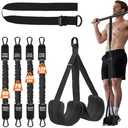 Pull Up Assistance Bands 50-350lbs, Heavy Duty Pull Up Workout Band with Feet Rest, Resistance Band for Pull Up Bar Bands, Pull Up Assist Band Strength Training Workout Equipment, Height Adjustable