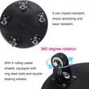PATIKIL Low Rolling Stool Chair - PU Leather Universal Wheel Seat for Home Office Fitness - Round Roller Stool (Black)