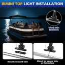 12 Inches Pontoon Stern Light Bimini Mount, Bimini Light for Pontoon Boat LED Waterproof IP67, 3NM Boat Anchor Lights LED Marine Folding Rear White Navigation Running Lights for Night