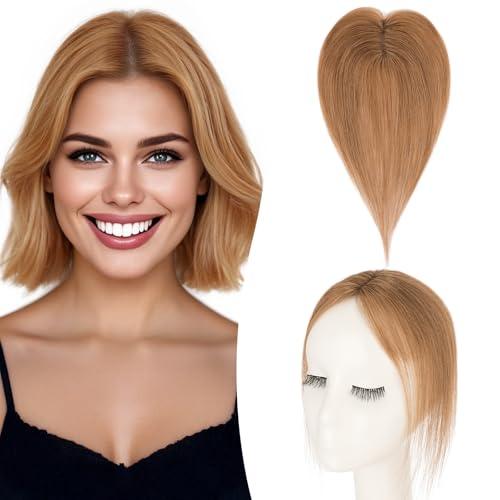 TESS Clip in Bangs Real Human Hair 360° 3D Cover Clip on Bangs for Women Daily Wear Natural Look 10 Inch Side, Light Brown