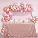 Pufogu 60"x120" Rose Gold Sequin Tablecloth Rectangular Glitter Rose Gold Table Cloths for Birthday Wedding Bridal Baby Shower Party Decorations