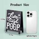 Live Laugh Poop Funny Bathroom Decor Reminder Decorative Sign Humorous Vanity Sign for Home Hotel Airport Restroom Toilet Gag Fun Gift for Coworkers Friends White Elephant Gifts
