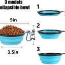 SLSON Collapsible Bowl with Cover Lids,2 Pack Dog Travel Bowls Portable Foldable Cat Water Dish Bowl for Pets Walking Parking Camping (Light Blue and Green, Small)