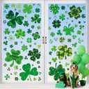 St Patricks Day Window Clings - 9 Sheets 117 Pcs Shamrock Window Stickers Decals Saint Patrick's Day Decorations for Office Home School St Patricks Party Decor Supplies