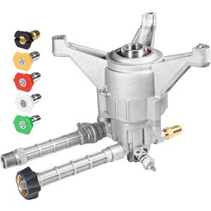 TOOLCY 7/8" Shaft Vertical Pressure Washer Pump, 2500 PSI 2.5 GPM Front Inlet/Outlet Replacement Pump Kit with Nozzles & Hardware, Fits 180-196cc Gas Power Washer for Driveway, Fence, Patio Cleaning