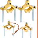 6 Pcs Ground Clamp Kit Includes 4 Pcs 1/2"-1" Pipe Clamp Conduit Fitting, 2 Pieces 17.7 Inch Copper Rods, Water Heater Bonding Kit, Copper Alloy Wire, for Bonding Ground Wire to Water Pipe or Steel