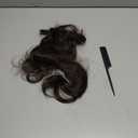 CJL HAIR 14" Short Ponytail Hair Extension Wrap Around Pony Tail Clip in Curly Wavy Synthetic Fake Hairpiece for Women Dark Brown