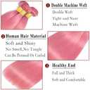 Pink Bundles Human Hair Straight 24 26 28 Inch Pink Bundle Human Hair Extension 3 Bundles 50 Gram Per Bundle 150g Total Unprocessed Virgin Hair Double Weft