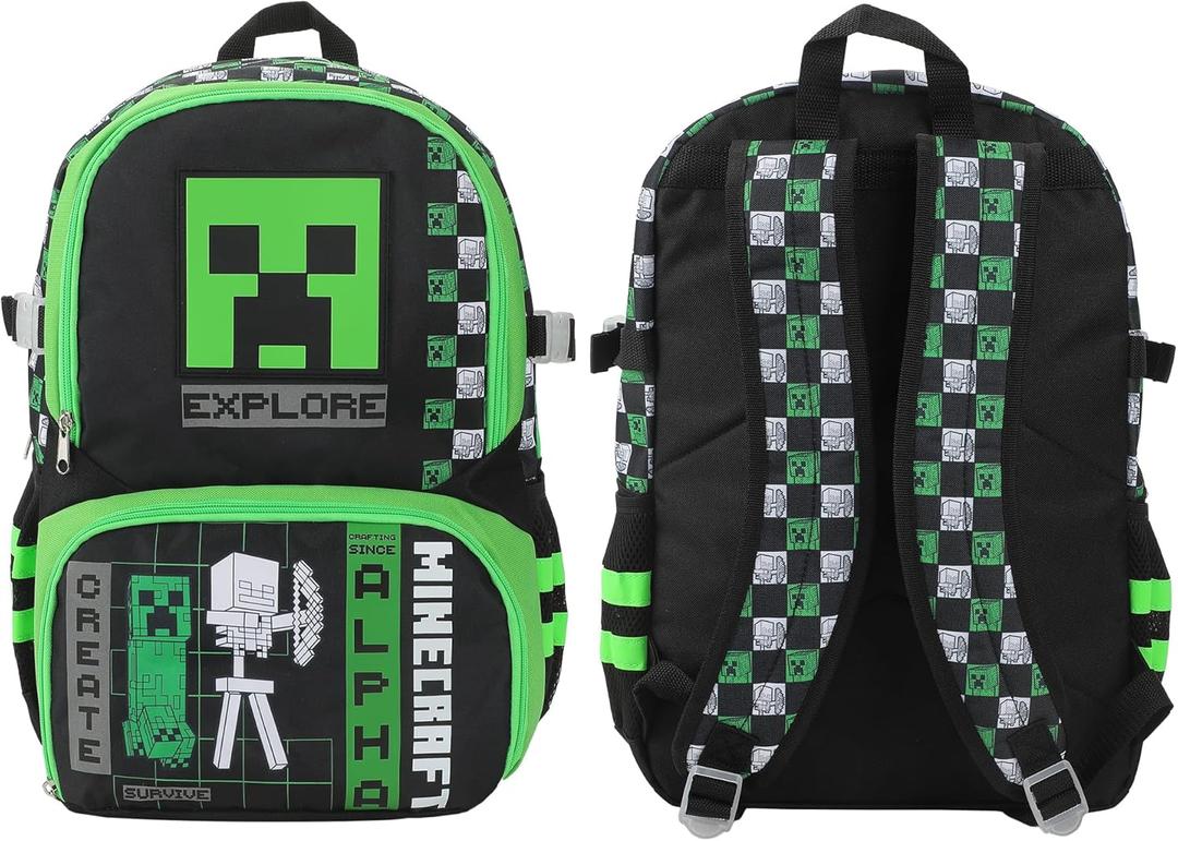 Bioworld Minecraft Alpha Creeper 16" Sports Backpack and Gym Bag