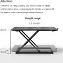 Height Adjustable Standing Desk Converter,Computer Keyboard Stand for Desktop,Keyboard Riser for Stand Up Desk Riser,Computer Workstations for Laptop and Single Monitor Office Use,Size 23.6 Inch