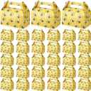 Feifeiya 30 Pcs Bee Candy Boxes With Handles Paper Bee Party Favor Treat Boxes Easy Assemble Gift Bags for Birthday Baby Shower Wedding Kids Party Supplies Decorations