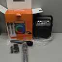 Karaoke Machine, Portable Bluetooth Speaker with 2 Wireless Microphones for Adults & Kids with Lights, Karaoke Microphone with PA System Supports USB/TF/FM/AUX for Home Party Home System Packages (Black)