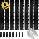 8 Pcs - 48'' L x 6'' H Steel Landscape Edging Edging for Landscaping Garden Edging Metal Landscape Edging Tall Border Lawn Edging No-dig Hammer in Edging with Gloves(32FT Total Length)