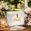 Frosted Acrylic Wedding Card Box with Lock and Slot, Money Envelope Gift Cards Boxes for Wedding Reception, Party, Graduation, Birthday, Baby Shower Decorations