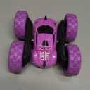 QUNREDA RC Cars, Purple Remote Control Car for Girls, 2.4 GHZ Double Sided RC Stunt Car 360 Rotating Remote Control Crawler with Headlights Car Toys for 6 7 8 9 10 11 12 Girls Birthday Gift