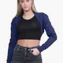 Janisramone Shrug Cotton Long Sleeve Navy Small