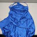 Blue Silk Long Dress with Slit on Side, Size L