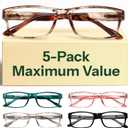 Gaoye 1.0 Professional Reading Glasses for All Day - Computer Readers with Blue Light Protection, 5 Pack