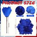 9 Pcs Red White Blue Poinsettia Flowers 4th of July Memorial Day Patriotic Flowers Artificial 250th Anniversary Christmas Tree Picks for Veterans DIY Table Centerpiece Vase Filler Party Decorations