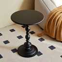 Classic Design Wrought Iron Small Side End Coffee Table - Black, Vintage for Living Room, Bedroom, BathroomBalcony, Patio, Garden, Swimming Pool Multi-Purpose