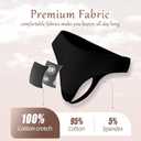 READY TO LOVE Cotton Underwear for Women Pack Breathable Thongs for Women Sexy Stretch Soft Womens Panties Thong (Black, M)