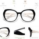 AMOMOMA Classic Round Reading Glasses for Women,Fashion Blue Light Blocking Womens Readers AM6064 (C1.black+c2.rainbow)