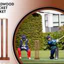 Wooden Cricket Wicket Stumps Multi-Surface Placement with Wood Base. 3 Wickets and 2 Bails